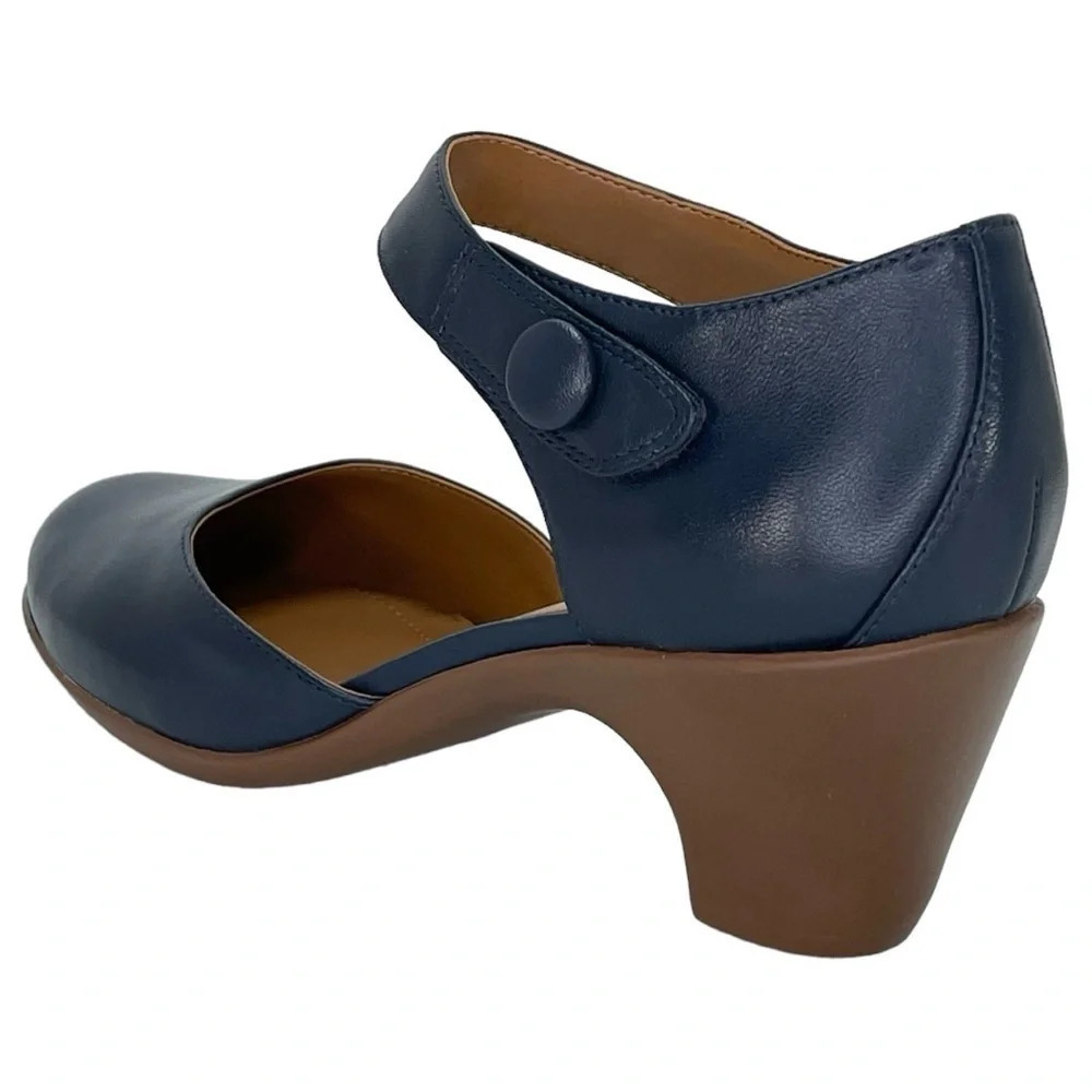 Easy Spirit Clarice Dark Blue Leather Womens Heels Size 10M - Picture 11 of 16